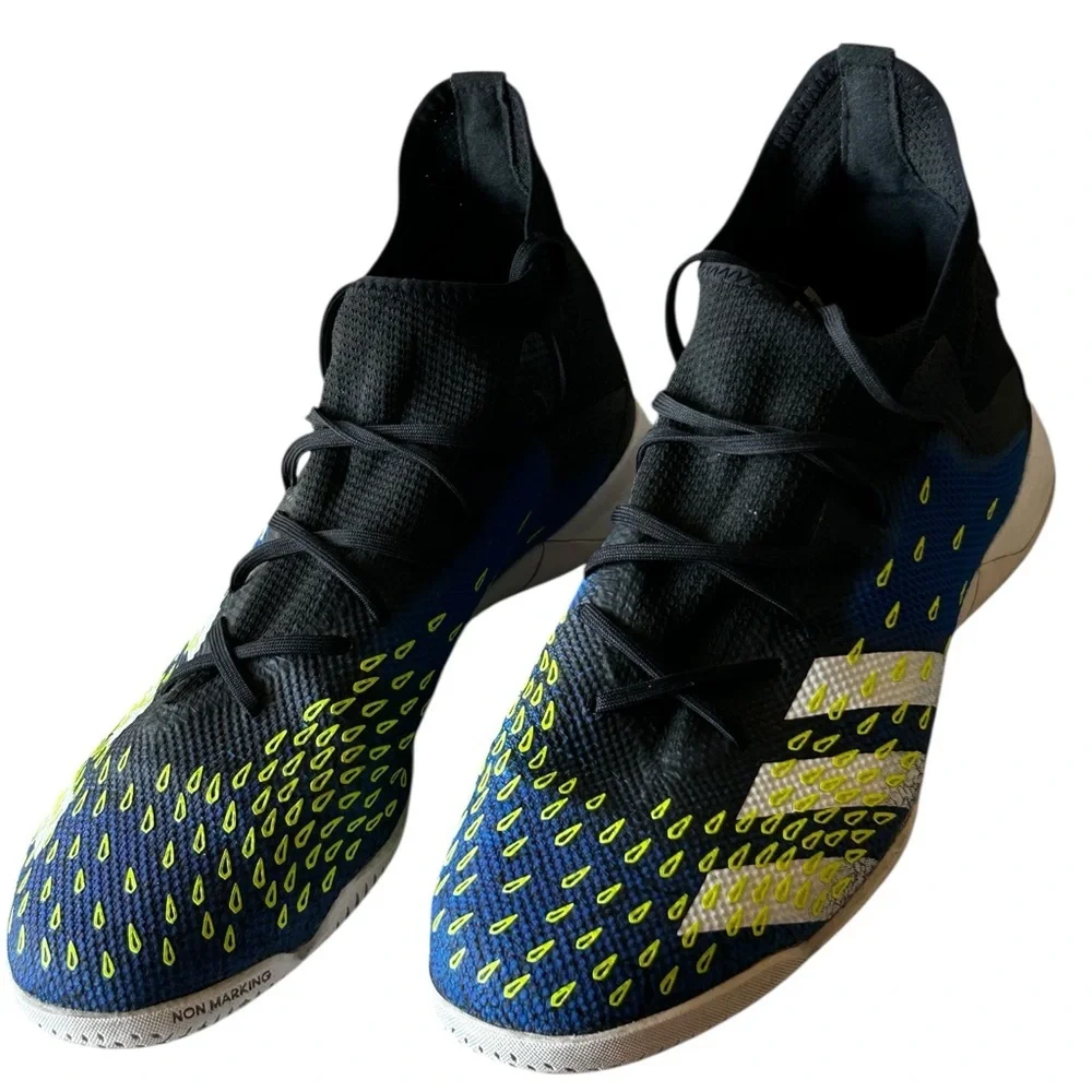 Adidas Predator Freak .3 IN Superlative -Core Black White Blue Sneakers Size 12